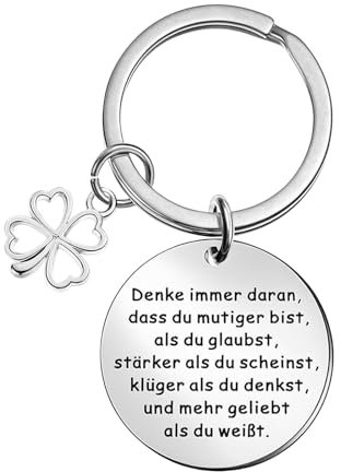 Shengxi Glücksbringer Schlüsselanhänger, Motivationsgeschenke Schlüsselanhänger Personalisiert Schulabschluss Geschenk Inspirierendes Geschenk mit Geschenkbox Für Familie Freunde Kollegen Kinder