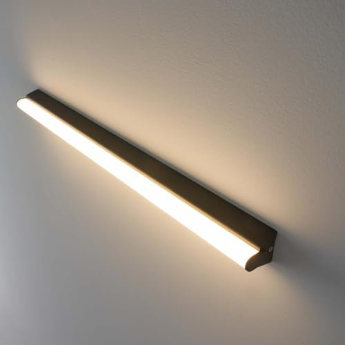 Kosilum – lange Wandleuchte im modernen Stil Leiste 60 cm – Wani – Licht warmweiß Beleuchtung Wohnzimmer Schlafzimmer Küche Flur – 23 W – 2985 lm – integrierte LED – IP44