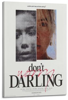 MUHDENG Don't Worry Darling-Poster, Raumdekoration, künstlerisches Poster für Schlafzimmer, Wohnzimmer, Wände, ästhetisches Poster, 40 x 60 cm, Rahmenstil