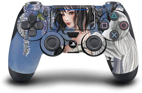 Head Case Designs Offizielle Nene Thomas Engel Und Blumen Anime Fee Gotisch Vinyl Haut Gaming Aufkleber Abziehbild Abdeckung kompatibel mit Sony PlayStation 4 PS4 DualShock 4 Controller