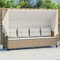 IKAYAA Gartensofa mit Sonnendach 3 Sitzer Rattan Sofa Garten Lounge Sofa Outdoor Gartenbank mit Dach Sitzbank Balkon Lounge Klein Balkonmöbel Rattansofa Couch Bank Balkon Möbel