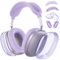 Silicone Case Cover for AirPods, Clear Soft TPU Ear Cups Cover/Ear Pad Case Cover/Headband Cover, Transparent Accessories for Apple AirPods (USB-C), Pastel Lilac