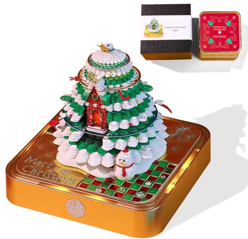 Time Piece Kalender, 3D Kalender 2025 Tischkalender mit Lichtern, Schnitzen Geschenk Desktop Dekoration, Abreißen Notizblock Geschenk für Weihnachten Einweihungsfeier