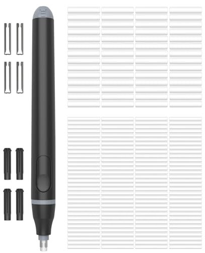 Cuteefun Elektrischer Radiergummi, Elektrischer Radierer mit 220 StüCk Ersatzradiergummis, Batteriebetriebener Radiergummi Stift, Präzisionsradierer für Künstler, Studenten, Ingenieure, Schwarz