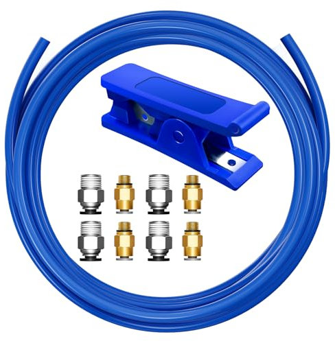 HANGLIFE PTFE Schlauch 4mm für 1,75mm Filament mit PC4-M10 & PC4-M6 Anschlussstücken, inkl. Cutter – 3D-Drucker Zubehör für Creality Ender 3/3 Pro/3 V2/5/5 Pro/CR 10/CR-10S & Weitere