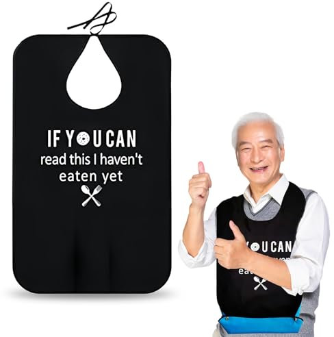 Naapesi Bavoirs Adulte Imperméables et Lavable, Bavoir Etanche pour Adulte Bavoir Imperméable Grand Adulte Bavoirs Drôles pour Adultes Bavoir Personnes Âgées avec Récupérateur de Miettes Hommes Femmes