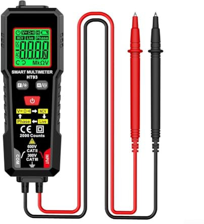 Besshepplo Multimetro digitale Rilevamento palmare Smart Meter Misura Tensione Corrente Resistenza Continuità Capacità Strumento di Misura Per Elettricisti Hobbyists