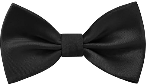 Branduce Black Bow Ties for Boys Pre Tied Toddler Bow Tie Adjustable Silk Blend Kids Bowties for Wedding Party (BB12-07)