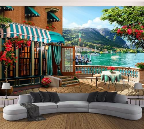 Fototapete Café Balkon Seeblick