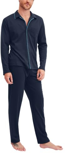 CALIDA Relax Choice Pyjama Herren | durchgeknöpfter Schlafanzug, weich und komfortabel mit glatter Interlock-Qualität