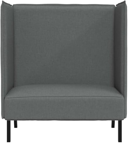 FDSAQOPT Hochlehns Sofa Zweisitzer 101cm Dunkelgrau Stoff | Geräuschdämpfend, Holzgestell, Schaumfüllung, pflegeleicht, für Co-Working und Büro