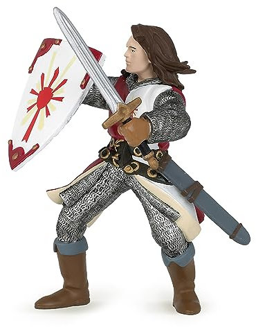 Papo -Handbemalt - Figuren -Mittelalter-Fantasy -Lancelot, rot-39282-Sammelbar-Für Kinder - Geeignet für Jungen und Mädchen - Ab 3 Jahren