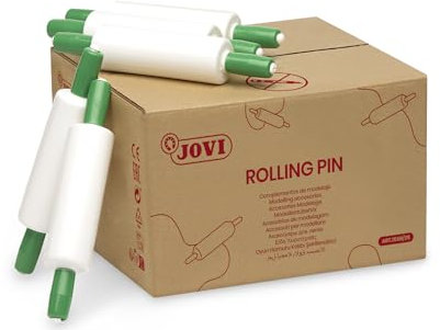 Jovi- Rodillo para modelar plastilina Fantasía complementos de modelaje, Color Blanco y Verde, Large (155R/25)