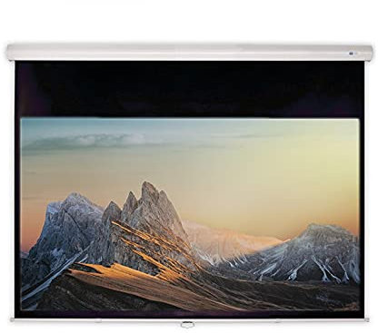 DELUXX Advanced Slow-Motion Heimkino- und Business-Rollo-Leinwand Mattweiss Interio mit Softeinzug und Fieberglasgewebe - 4:3-203x152 cm - 100 Zoll