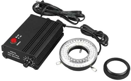 AmScope LED-80MB 80-LED Mikroskop Ringlicht mit Metallgehäuse und Adapter, schwarz