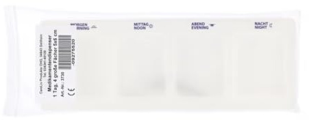 CareLiv Medikamentendispenser 1 Tag 4 große Fächer 5 x 6 cm, 1 St. Behältnis