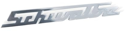 Schriftzug - Schwalbe - Aluminium, silber, gerade (nicht gebogen) für Knieschutzblech (Beinblech) - KR51