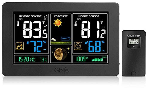 GBlife PT3378, Stazione meteorologica Wifi con sensore interno/esterno, per le Previsioni del Tempo per Casa, Ufficio con porta USB