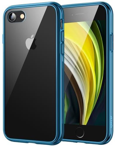 JETech Case for iPhone SE 3/2 (2022/2020 Edition), iPhone 8/7, 4.7-Inch, Non-Yellowing Shockproof Phone Bumper Cover, Anti-Scratch Clear Back (Navy)