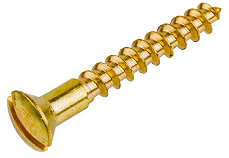 #5 x 5/8 Solid Brass Oval Countersunk Head Slot Drive Wood Screws | Pack of 25 | Self Tapping Screws for Wood Antique or Modern Furniture | OS1-B (25)