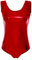 FYMNSI Damen Gl?nzende Ballettanzug Ballettbody Sport Tanz Body Gymnastikanzug Trikot ?rmellos Bodysuit Metallic Wetlook Einteiler Turnanzug Leotards Overall Lack Leder Oberteile Tops Kost?me Rot 2XL