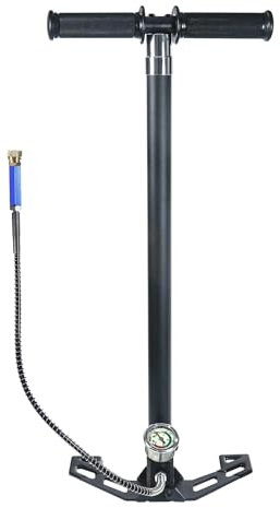 TUXING 4500psi Pcp Handpumpe, Vier-Stufen-Handpumpe, Edelstahl-Luftpumpe für Jagd Luftgewehr Pistole Laden pneumatische Luftgewehre 300Bar 30Mpa