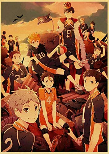 Puzzle 1000 Teile Anime Haikyuu Volleyball Junge Puzzle Difficult and Challenge Educational Stress Relief Toy for Adults Kids (50x75cm)