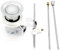 Piletta cromata a salterello per lavabo bidet completa di aste, piletta di ricambio per rubinetto, colore cromato