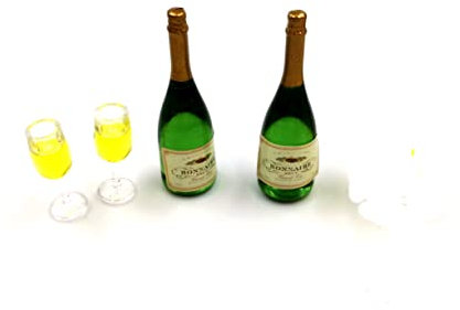 Fateanuki Doll House Furnitures Champagne Glasses Set Miniature Dollhouse Toy Kitchen Wine Cabinet Decoration Accessories 1 12 Scale