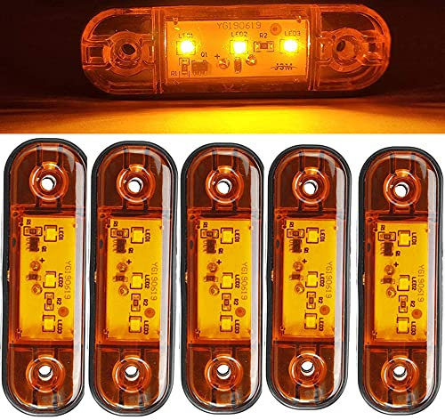 Seitenmarkierungsleuchten, 10 Stück 3LED Auto-Markierungsleuchten Autoseiten-Kontrollleuchten 12V 24V Vordere Seitenleuchte Positionsleuchten für LKW-LKW (Gelb)