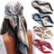 WELROG 90x90cm Große quadratische Fleckschals für Damen 4 PCs Frauen Seidig wie Kopftuch Bandanas Haarschal Halstuc Schlafringe (Set #8)