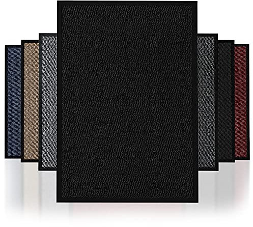 Barrier Door Mat Heavy Duty Rubber Non-Slip Floor & Kitchen Mat Easy Clean Absorbent Soft Feel Entrance Rug Floor Mat (Black, 90x120 cm)