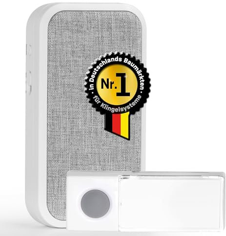 HEIDEMANN Funkklingel Set HX Cloth - Erweiterbare Klingel - Batteriebetrieben - Funk Klingel - inkl. Sender & Empfänger - HX Türklingel - Stoffüberzug