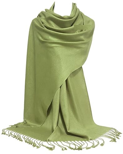 GFM® Pashmina Style Shawl Scarf - Lime Green - (B9-LHR)