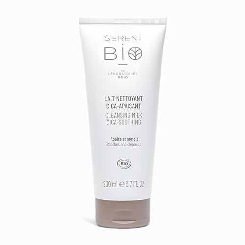 Sérénibio Reinigungsmilch Centella Asiatica - Zertifiziert Bio Vegan und Fair - Beruhigt und Reinigt - Feuchtigkeitsspendende Reinigungsmilch für Gesicht und Körper für Ultra-empfindliche Haut - 200ml