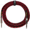 Ernie Ball Geflochtenes Instrumentenkabel gerade/gerade 5,49 m (18 ft) - Rot/Schwarz