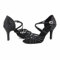 Syrads Donna Peep Toe Cross Strap Strass Tango Social Ballroom Scarpe da Ballo Latino Scarpe da Ballo per Feste di Matrimonio,Nero 8.5cm Heel,38 EU