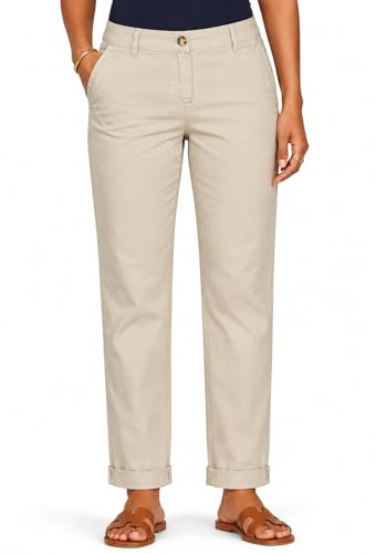 Ex Famous Store Chino Trousers for Women UK, Summer Women's Clothing Ankle Grazer Ladies Trousers Stretch Womens Pants Cotton Rich Pants for Women Beige