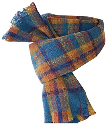 Schal Damen Herbst Kariert Groß Herbst Winter Lang Winterschal Kariert Kuschelig Deckenschal Karo Elegant Weich Deckel Plaid XXL Halstuch Fransen Tartan Schal Cape Hijab