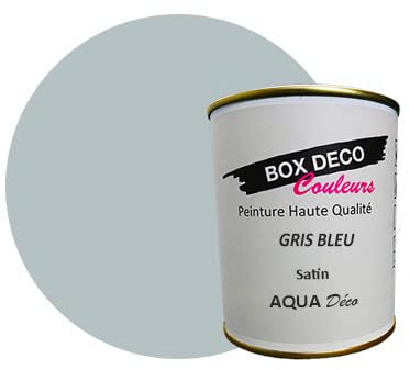 BOX DECO COULEURS Peinture murale acrylique aspect satin Aqua Déco - 750ml, Gris Bleu