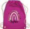 Turnbeutel Rucksack - Boho Regenbogen I Boho Rainbow - Unisize - Fuchsia - kindergarten beutel kindergartenbeutel name kita stoffbeutel sportbeutel schule wäschebeutel für kinder bohemian