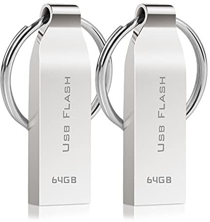 dolrun USB Stick 64GB Speicherstick USB-Stick 2.0 Metall Datenspeicher USB-Flash-Laufwerk mit Schlüsselring für Laptop, Auto, PC, Computer