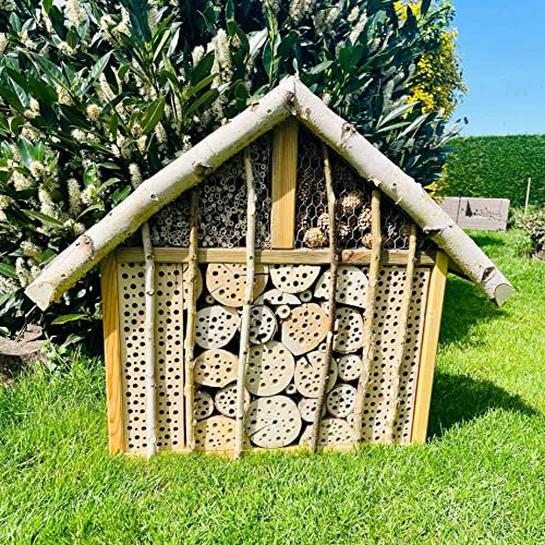 DARLUX handgefertigtes exclusives Insektenhotel XXL Wildbienen-Nisthilfe I nach NABU Empfehlung I 26 kg schwer I Insektenhaus I wetterfest I Produziert in Sachsen I Werkstätten für behinderte Menschen