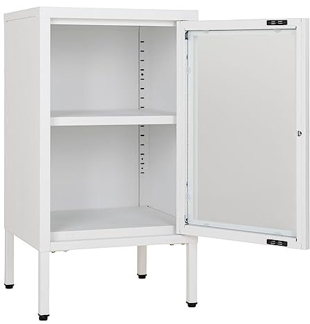 Weißer Schrank mit Glastür