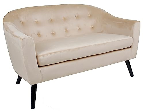 Gardenia 2-Sitzer-Sofa, skandinavisches Wohnzimmer, Taupe, 130 x 80 x 73 cm