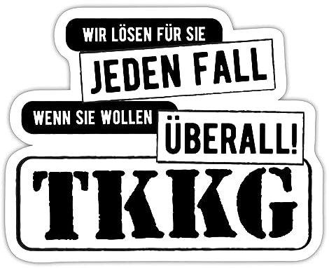 Spreadshirt TKKG Titelmusik Logo Sticker, max. 10x10 cm, 10 x 10 cm, Mattweiß