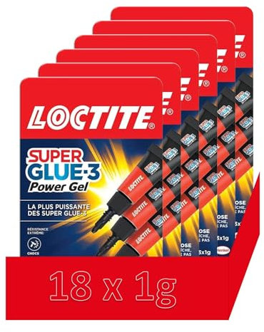 Super Attak Power Flex Mini Trio Gel - colla liquida trasparente e istantanea per materiali flessibili - formula in gel resistente - colla per scarpe, pelle, gomma e cuoio (18 x 1g)