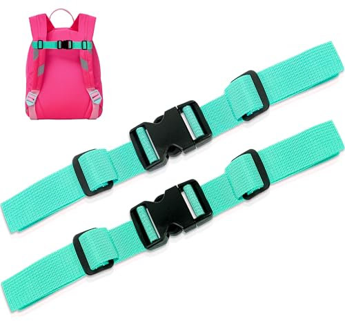Moorle Verstellbarer Brustgurt Rucksack, 2 Stück Rucksackriemen Nylon mit Schnellverschluss, Rutschfester Gurtband Für Schultasche, Hellgrün Strapazierfähiger Brustgurt Für Joggen Wandern Außerhalb