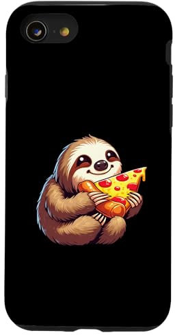Hülle für iPhone SE (2020) / 7 / 8 Niedliches Comic-Faultier isst Pizza