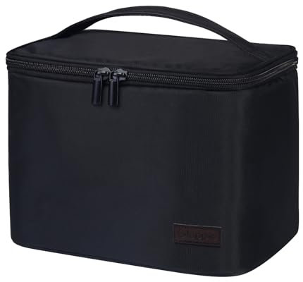 Gloppie Isolierte Lunchtasche Kühltasche für Männer Frauen Erwachsene, 7,5L Mittagessen Tasche Thermotasche Isoliertasche für Arbeit, Picknick, Strand, Modisches Schwarz